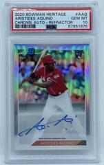 Aristides Aquino [Refractor] #AAQ Baseball Cards 2020 Bowman Heritage Chrome Autographs Prices