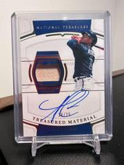 Ozzie Albies [Gold] #TMS-OA Baseball Cards 2022 Panini National Treasures Material Signatures Prices