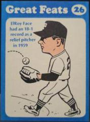 Elroy Face [Blue Border] Baseball Cards 1972 Laughlin Great Feats Prices