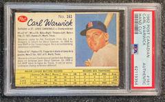 Carl Warwick [Hand Cut] Baseball Cards 1962 Post Canadian Prices