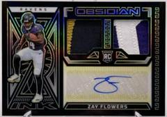 Zay Flowers [Yellow Electric Etch] #39 Football Cards 2023 Panini Obsidian Rookie Jersey Ink Prices