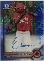 Elly De LA Cruz [Blue Refractor] #BMA-ED Baseball Cards 2022 Bowman Chrome Mega Box Mojo Autographs Prices