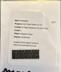 Shaquille O'Neal [Tie Dye Prizm] #IF-SON Basketball Cards 2021 Panini Select In Flight Signatures Prices
