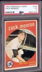 Zack Monroe #108 Baseball Cards 1959 Venezuela Topps Prices