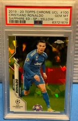 Cristiano Ronaldo [SP Yellow] #100 Soccer Cards 2019 Topps Chrome UEFA Champions League Sapphire Prices
