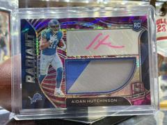 Aidan Hutchinson [Neon Pink] Football Cards 2022 Panini Spectra Radiant Rookie Patch Signatures Prices