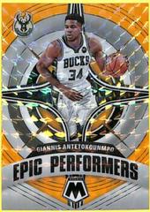 Giannis Antetokounmpo [Orange Fluorescent] #19 Basketball Cards 2021 Panini Mosaic Epic Performers Prices