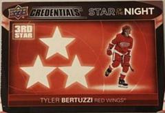 Tyler Bertuzzi Hockey Cards 2021 Upper Deck Credentials 3rd Star of the Night Prices