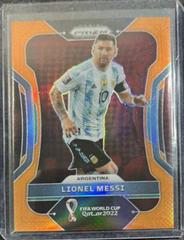 Lionel Messi [Orange] Soccer Cards 2022 Panini Prizm World Cup Prices