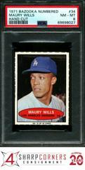 Maury Wills [Hand Cut] Baseball Cards 1971 Bazooka Numbered Prices