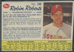 Robin Roberts [Hand Cut] #198 Baseball Cards 1962 Post Canadian Prices