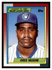 Greg Vaughn Baseball Cards 1990 Topps Major League Debut Prices