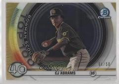 CJ Abrams [Gold Refractor] #BTP40 Baseball Cards 2020 Bowman Chrome Scouts' Top 100 Prices
