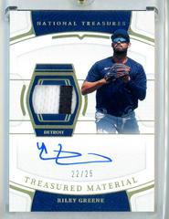 Riley Greene [Holo Gold] Baseball Cards 2022 Panini National Treasures Material Signatures Prices