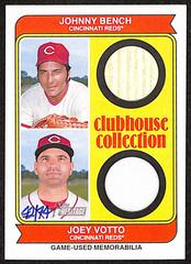 Johnny Bench, Joey Votto #CCDR-BV Baseball Cards 2023 Topps Heritage Clubhouse Collection Dual Relics Prices