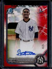 Roderick Arias [Red Wave Refractor] #CPA-RA Baseball Cards 2022 Bowman Chrome Prospect Autographs Prices