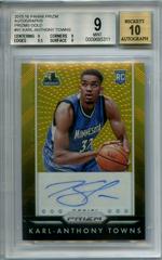 Karl Anthony Towns [Gold Prizm] Basketball Cards 2015 Panini Prizm Autographs Prices