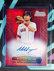 Marcelo Mayer [Red] #PA-MM Baseball Cards 2022 Bowman Sterling Prospect Autographs Prices