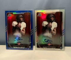 Stefon Diggs [Blue] #RCRA-SD Football Cards 2015 Bowman Chrome Rookie Refractor Autographs Prices