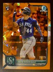 Julio Rodriguez [Sapphire Orange] #48 Baseball Cards 2022 Bowman Chrome Prices