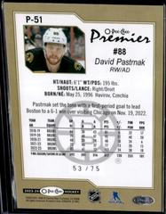 David Pastrnak [Diamond Rainbow] #P-51 Hockey Cards 2023 O-Pee-Chee Premier Prices
