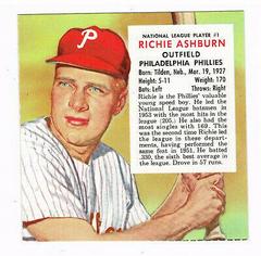 Richie Ashburn #1 Baseball Cards 1954 Red Man Tobacco Prices