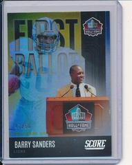 Barry Sanders [Gold Zone] #FB-BS Football Cards 2022 Panini Score First Ballot Prices
