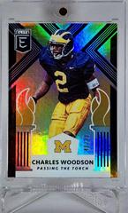 Charles Woodson, Ricky Williams [Holo] #4 Football Cards 2018 Panini Elite Draft Picks Passing the Torch Prices