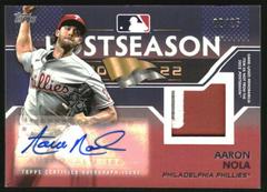 Aaron Nola [Red] #PPAR-AN Baseball Cards 2023 Topps Postseason Performance Autograph Relics Prices