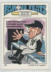 Casey Stengel Baseball Cards 1980 Laughlin Famous Feats Prices