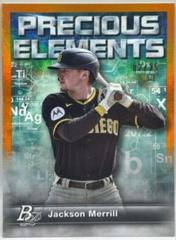Jackson Merrill [Orange] Baseball Cards 2023 Bowman Platinum Precious Elements Prices