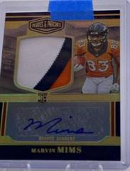 Marvin Mims [Gold] #RPA-19 Football Cards 2023 Panini Plates and Patches Rookie Patch Autographs Prices