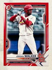 Jordan Walker [Red] #BD-187 Baseball Cards 2021 Bowman Draft Prices