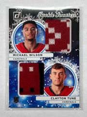Clayton Tune, Michael Wilson #HSD-1 Football Cards 2023 Panini Donruss Rookie Holiday Sweater Dual Prices