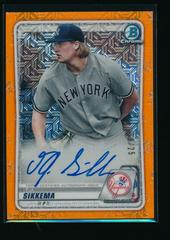 T.J. Sikkema [Orange Refractor] #BMATSI Baseball Cards 2020 Bowman Chrome Mega Box Mojo Autographs Prices