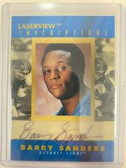 Barry Sanders Football Cards 1996 Pinnacle Laser View Inscriptions Autographs Prices