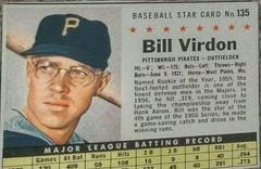 Bill Virdon [Hand Cut] #135 Baseball Cards 1961 Post Cereal Prices