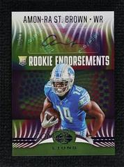Amon Ra St. Brown [Purple] Football Cards 2021 Panini Illusions Rookie Endorsements Autographs Prices