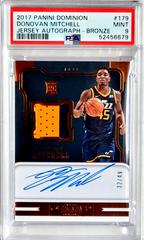 Donovan Mitchell [Jersey Autograph Bronze] #179 Basketball Cards 2017 Panini Dominion Prices