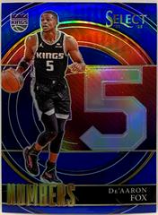 De'Aaron Fox [Blue Prizm] #1 Basketball Cards 2021 Panini Select Numbers Prices