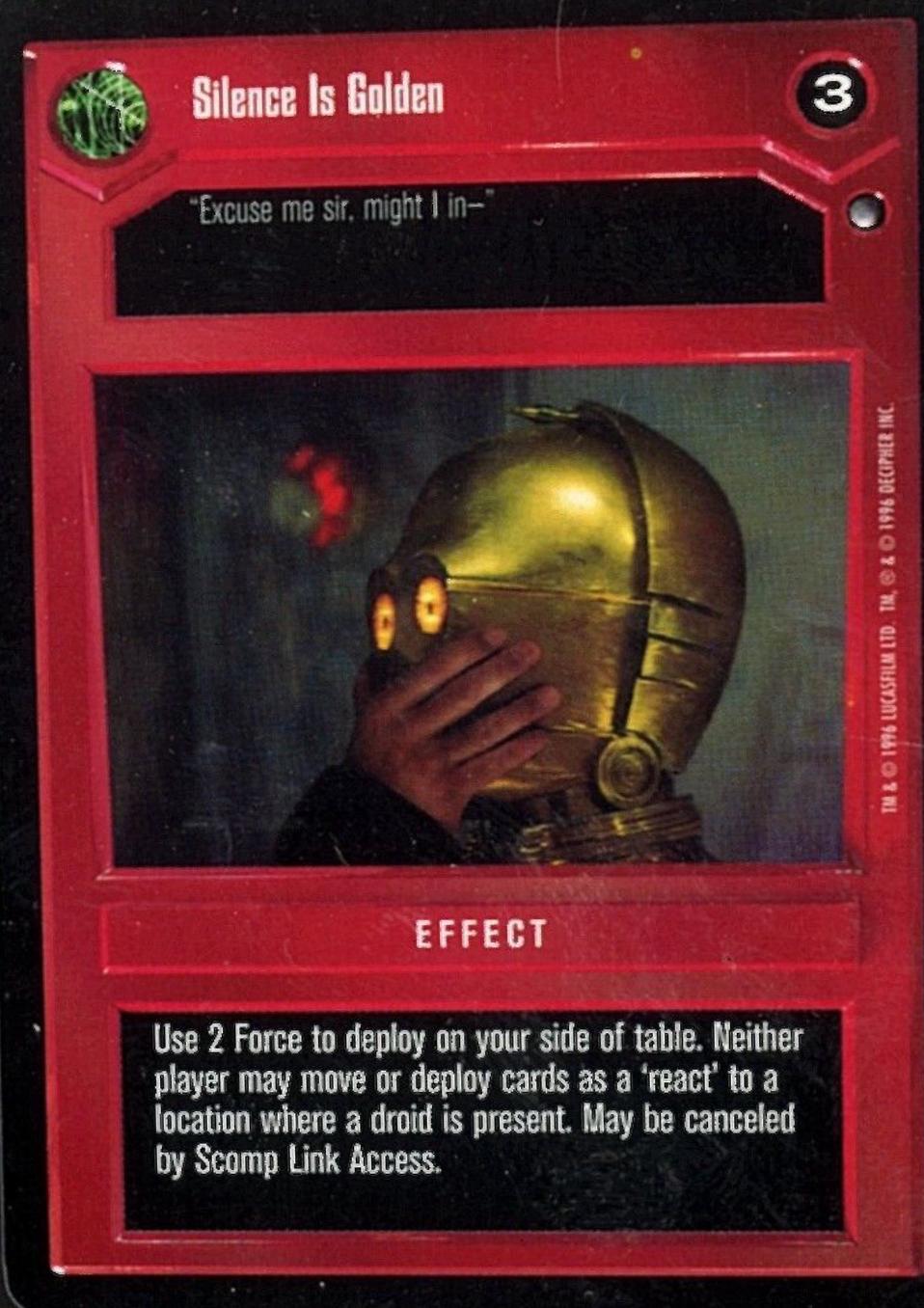 Silence Is Golden [Limited] Prices Star Wars CCG Hoth Star Wars Cards