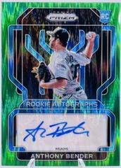 Anthony Bender [Forest Green Flash Prizm] Baseball Cards 2022 Panini Prizm Rookie Autographs Prices