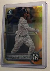 Jasson Dominguez [Yellow Refractor] Baseball Cards 2022 Bowman Chrome Prospects Prices