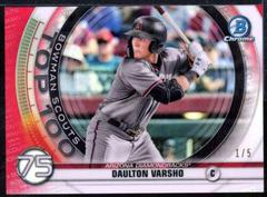 Daulton Varsho [Red Refractor] #BTP75 Baseball Cards 2020 Bowman Chrome Scouts' Top 100 Prices