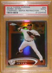 Derek Jeter [Jumping Sepia Refractor] #84 Baseball Cards 2012 Topps Chrome Prices