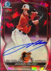 Jackson Holliday [Red] #BSPA-JH Baseball Cards 2023 Bowman Chrome Sapphire Autographs Prices