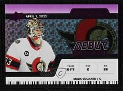 Mads Sogaard [Purple Horizontal Debut Ticket Access] #168 Hockey Cards 2022 Upper Deck Credentials Prices
