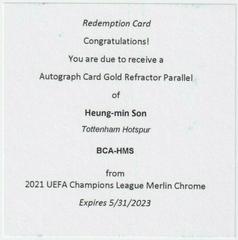 Heung min Son #BCA-HMS Soccer Cards 2020 Topps Merlin Chrome UEFA Champions League Autographs Prices