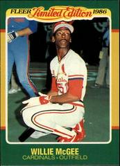 Willie McGee Baseball Cards 1986 Fleer Limited Edition Prices