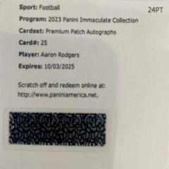 Aaron Rodgers #25 Football Cards 2023 Panini Immaculate Premium Patch Autograph Prices
